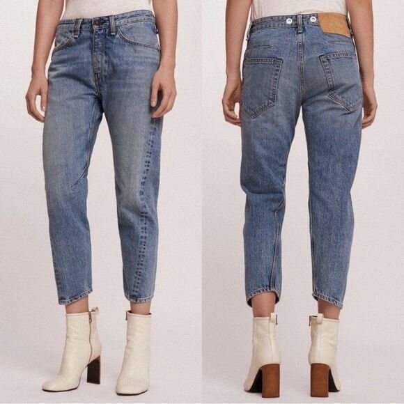 rag & bone Denim - Rag & Bone Engineer Jeans Retro High Rise
Relaxed Loose Taper Ankle Crop Size 24